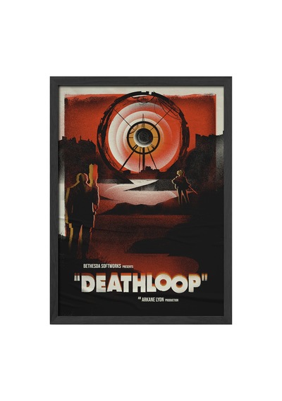 Deathloop Siyah Ahşap Çerçeveli Poster, Dekoratif Oyun Duvar Tablosu
