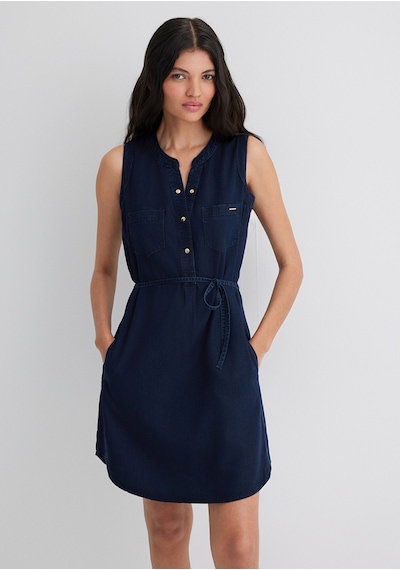 Mavi - Suzy Mürekkep Rengi Gold Denim Elbise 130317-81270 Mavi
