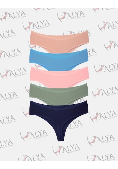 Alya Underwear Kadın Külot Yüksek Bel Tanga, Toparlayıcı - 2 Siyah, 1 Beyaz, 2 Ten S, M, L, Xl, 2xl - 5 Adet Multicolor-p14