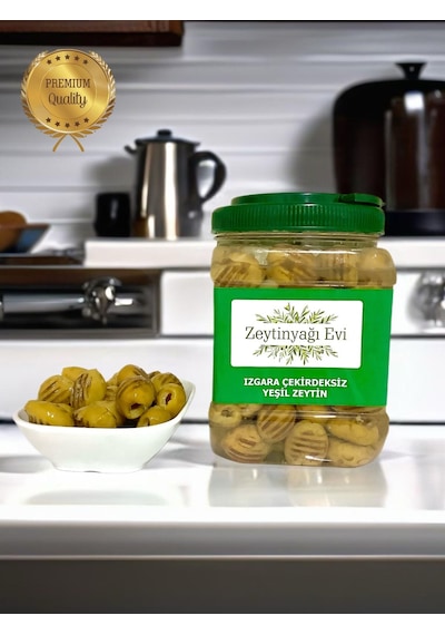 Izgara Çekirdeksiz Yeşil Zeytin Salatası 900 Gram Pet Ambalaj