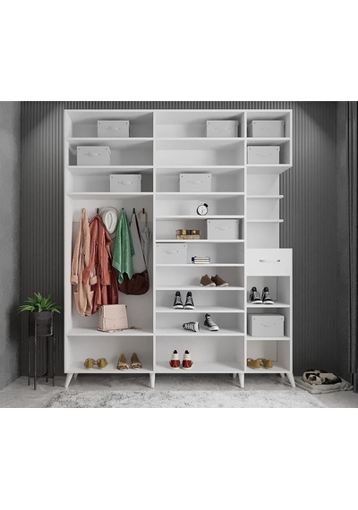 Açelya Portmanto Vestiyer Beyaz  225cm M10
