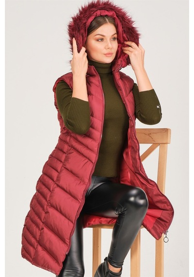 Z6725 Dewberry Bayan Yelek-bordo Bordo