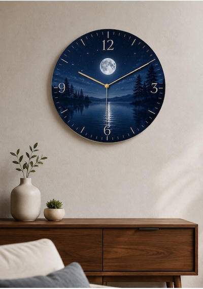 AA Shop Doğa Ve Manzara Desenli Dekoratif Baskılı Ahşap Duvar Saati 45 Cm Sessiz Akar Mekanizma 871 Çoklu Renkli