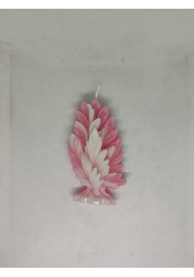 Dekoratif Yaprak Mum Pembe
