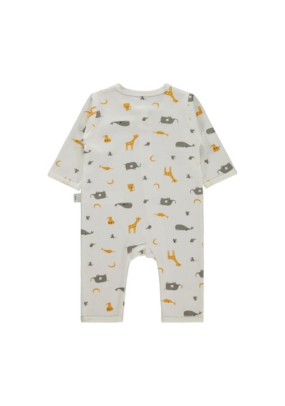 Civil Baby Hayvan Baskılı 3-12 Ay Tulum - Ekru