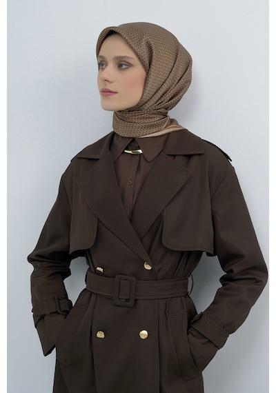 Armine Saf İpek Sura Eşarp-2026 İlkbahar-yaz- 952800d Kahverengi