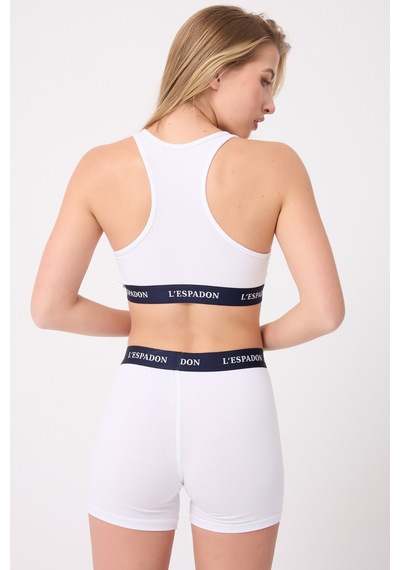 Athleshorts Yüksek Bel Kadın Uzun Boxer Şort -3306 Beyaz