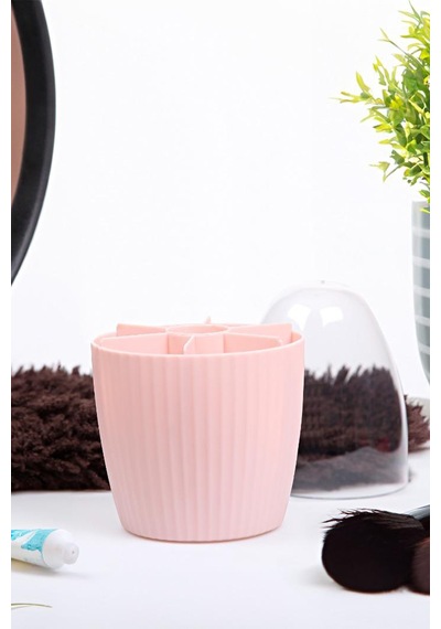 7 Bölmeli Makyaj Organizeri Çok Amaçlı Fanus Kapaklı Düzenleyici Pembe Plastik Pembe Tr Diğer