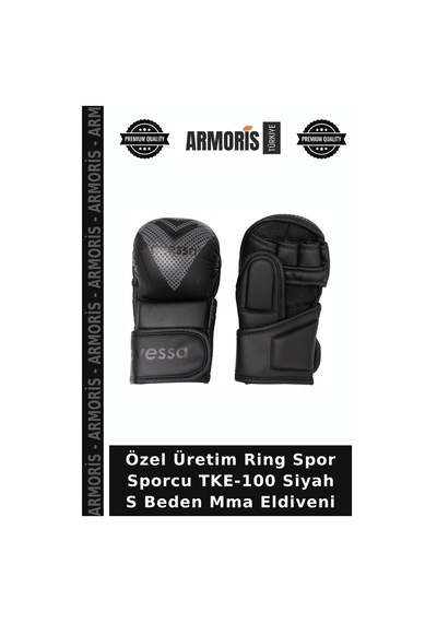 Özel Üretim Ring Spor Sporcu Tke-100 Siyah S Beden Mma Eldiveni