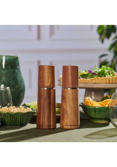 Cole & Mason H322225 Marlow Doğal Akasya Tuz Ve Karabiber Değirmenleri 185mm Çok Renkli