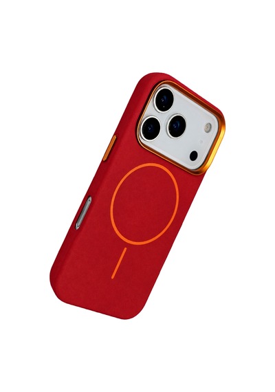 Joko Apple Apple iPhone Uyumlu 18 Pro Max Luno Deri Magsafe Kapak - Bordo Çok Renkli
