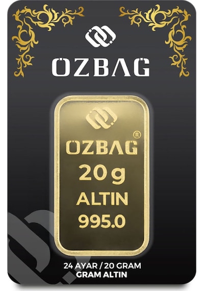 AgaKulche 24 Ayar 20 gr 995 Özbağ Külçe Altın
