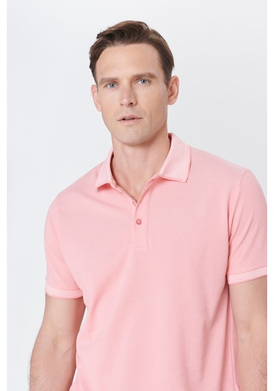 AC&Co / Altınyıldız Classics 4A4820200047PBY3XL Düğmeli Polo Yaka Cepsiz Slim Fit Erkek Tişört Pembe - Beyaz AC&Co / Altınyıldız Classics 4A4820200047PBY3XL Düğmeli Polo Yaka Cepsiz Slim Fit Erkek Tişört Pembe - Beyaz