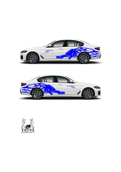 Jaguar Araba Arka Çamurluk Sticker, Jaguar Araba Yan Kapı Çıartma