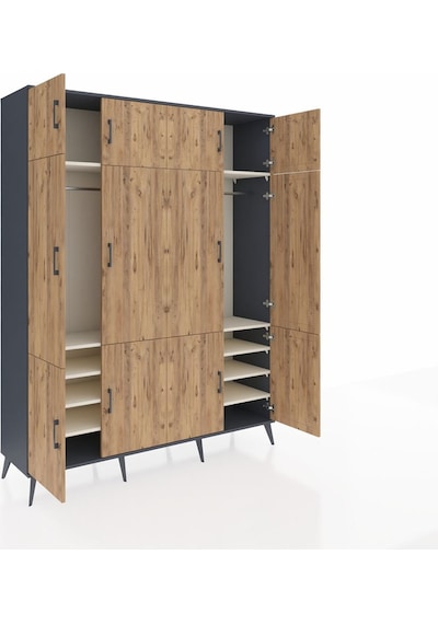 Hyperion Gardrop 10 Raflı 12 Kapaklı 2 Askılı 176x44x221 Antrasit-çam/aytaşı Çam/aytaşı Hyperion Gardrop 10 Raflı 12 Kapaklı 2 Askılı 176x44x221 Antrasit-çam/aytaşı Çam/aytaşı