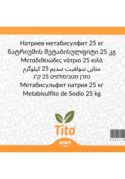 Tito Sodyum Metabisülfit E223 25 Kg