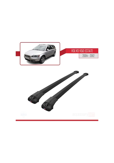 Volvo V50 Estate 2004-2012 Arası İle Uyumlu Ace-1 Ara Atkı Tavan Barı Siyah