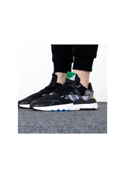 Adidas Nite Jogger Siyah Beyaz Sarı Erkek Sneaker Ayakkabı Nite-1 Siyah - Sarı