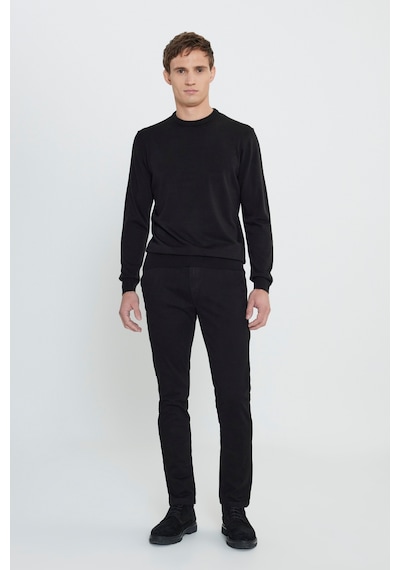 George Henry Pamuklu Slim Fit Dar Kesim Yan Cepli Esnek Chino Pantolon Siyah