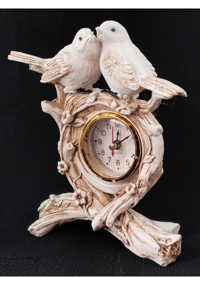 Tutku Akrilik Quartz Masa Saati Çiçek Desenli