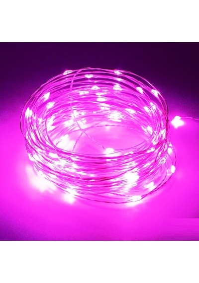 5 Metre Pembe Pilli Led Işık Canlı Pembe Işık Ip65 Su Geçirmez Sevgililer Gününe Özel Pembe Led Işık Pembe