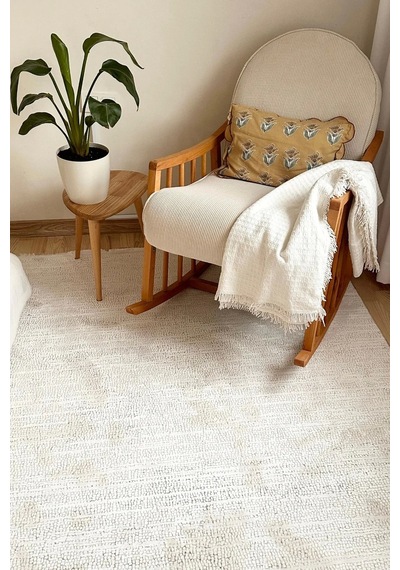 Apex Truva 6631 Krem Akrilik Modern Makine Halısı Krem