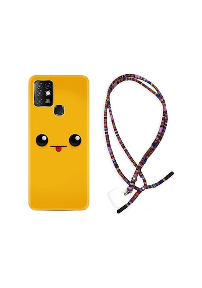Infinix Hot 8 Kılıf Rasta Boyun Askılı Yellow Sweet 1817