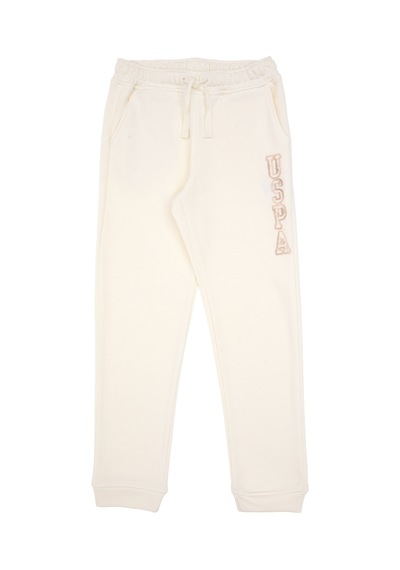 U.S. Polo Assn. Kız Çocuk Krem Payet İşlemeli Jogger Eşofman Altı 50314471-VR256