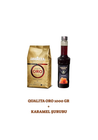 Lavazza Qualità Oro Kahve Çekirdeği Ve Grande Terra Karamel Şurubu Seti Çekirdek