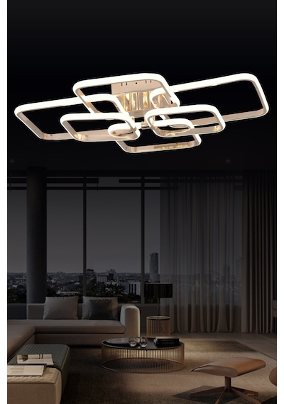 Pl 01 6 Model Gold 3 Renkli Salon Ve Oturma Odası İçin İdeal Alüminyum Avize, 75x10 Gold
