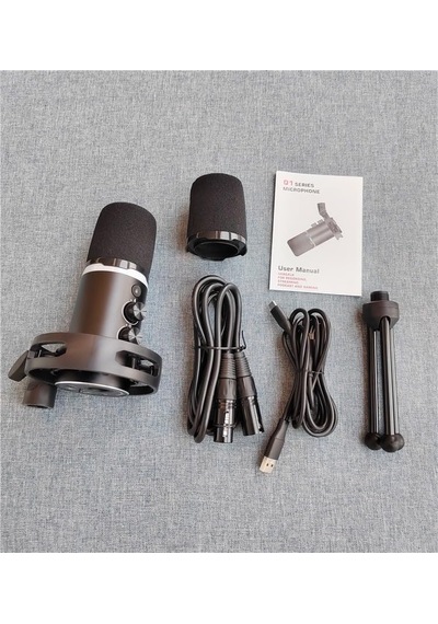 Rgb Profesyonel Stüdyo Mikrofon Kayıt Usb/xlr Çift Modlu Podcast Dinamik Mikrofon Masaüstü Canlı Yayın Mikrofonu