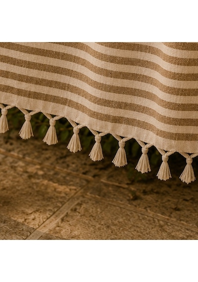 Soft Stripe Datça Peştamal - Bej - 90x170 Cm Çok Renkli