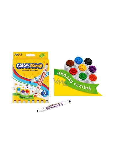 Amos Baskı Kalemı Color&Stamp 8Lı
