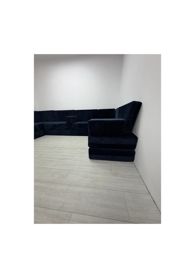 Premium Kadife Kumaş, Konforlu Yer Kanepesi ,modüler Şark Köşesi Takımı - Lacivert - 40 Cm - U Set