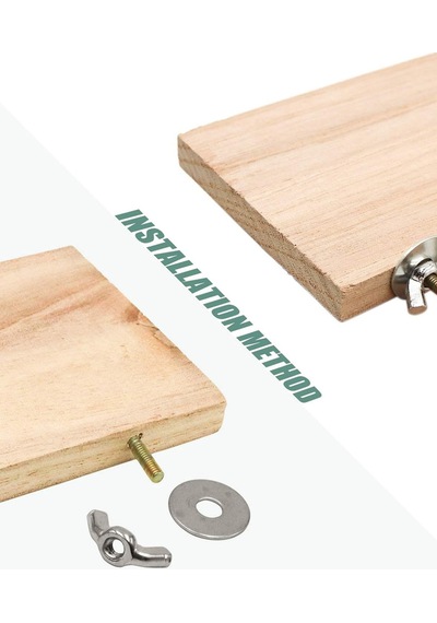 4 Pcs Kuş Levrek Standı Platform Oyuncak - Doğal Ahşap Kuş Kafesi Aksesuarları 2 Düz, 2 Digdörtgen
