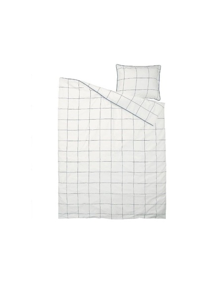 Ikea Bredvecklare Tek Kişilik Nevresim Takımı 150 X 200 Cm Lacivert - Beyaz