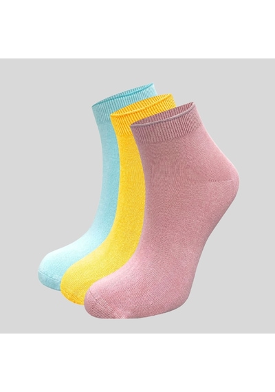 Kral Socks Kadın Bambu Patik 3 Adet Dikişsiz Parfümlü Kısa Yazlık Çorap Asorti