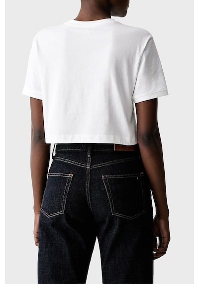 Calvin Klein Pamuklu Logolu Regular Fit Bisiklet Yaka T Shirt Lv047g288gyaf Bayan T Shirt Lv047g288g Yaf Beyaz