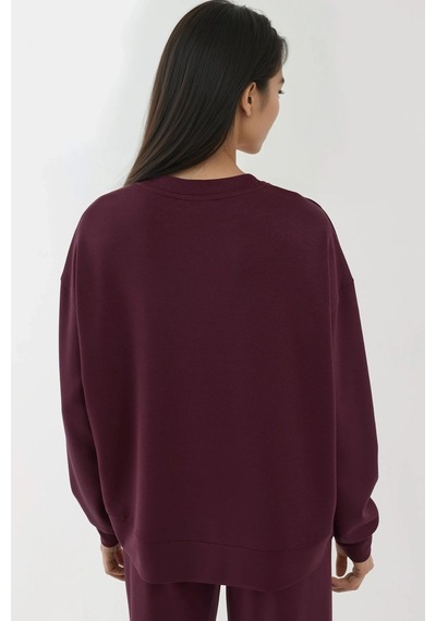 Hiccup Modal Dokunuşlu Basic Sweatshirt Bordo Kırmızı
