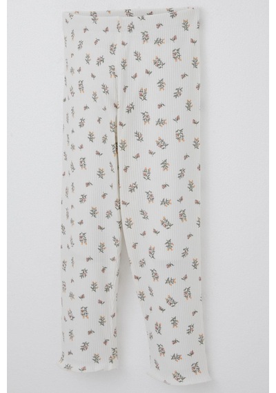 Breeze Kız Bebek Pijama Takımı Çiçek Desenli Omuzu Düğmeli 9 Ay-3 Yaş, Ekru Ekru