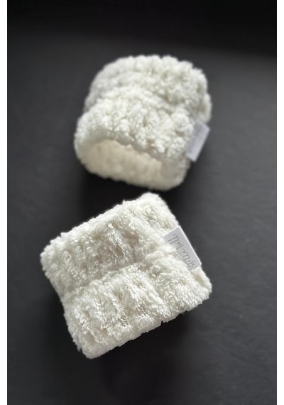 Welsoft Mikrofiber Bileklik Seti, Beyaz, 2'li Paket, Kadın Ve Erkek İçin, Makyaj Temizleme, Yüz