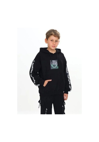 Zekids Çocuk Kapüşonlu Stay Strong Yazılıi Sweatshirt-14816 Siyah Zekids Çocuk Kapüşonlu Stay Strong Yazılıi Sweatshirt-14816 Siyah