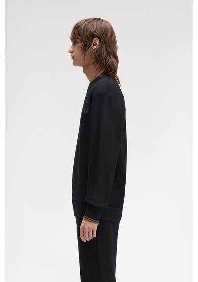 Fred Perry M7535 Crew Neck Erkek Sweatshirt Siyah
