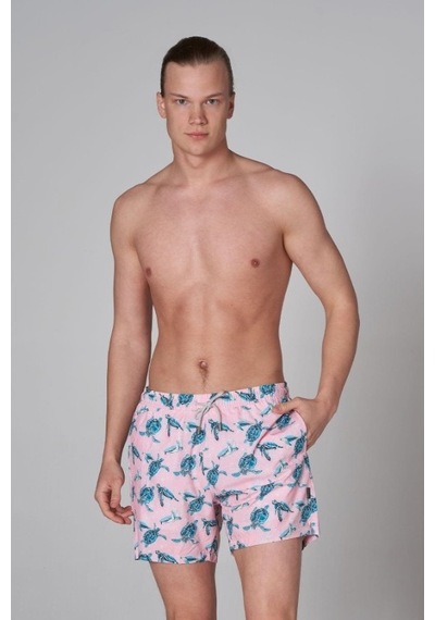 John Frank All Over Erkek Mayo Şort jfssswl50-turtle-pink-17761 001