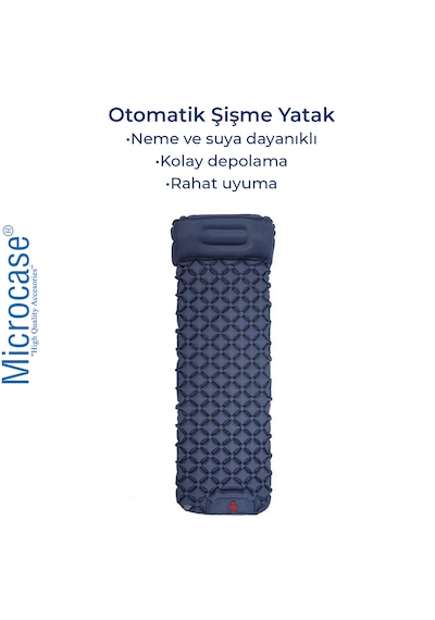Pompasız Şişebilen Tek Kişilik Şişme Outdoor Kamp Yatağı Al4525 Mavi