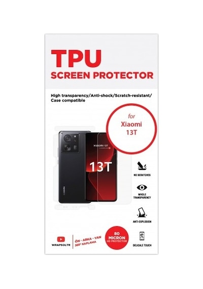 Xiaomi 13t Ön, Arka Ve Yan 360 Derece Tam Kaplama Tpu Film