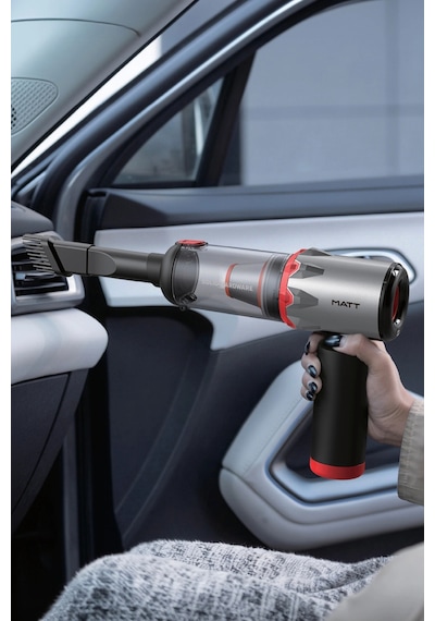 Matt Mcv22 Şarjlı Araç Süpürgesi Kırmızı 22.000pa Güçlü Vakumlu Mini Type-c Şarjlı 220ml