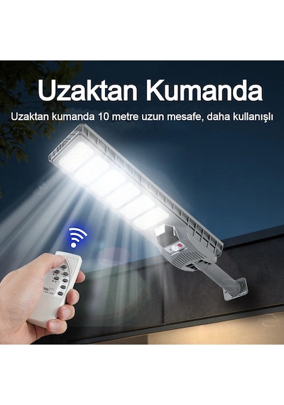 600w Güneş Enerjili Dış Mekan Lamba Ip65 Su Geçirmez Uzaktan Kumandalı Ultra Parlak Led Aydınlatma