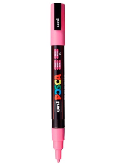 Uni-ball Posca 0.9-1.3 Pembe Su Bazlı Poster Markör Kalem 43116 Pc-3m