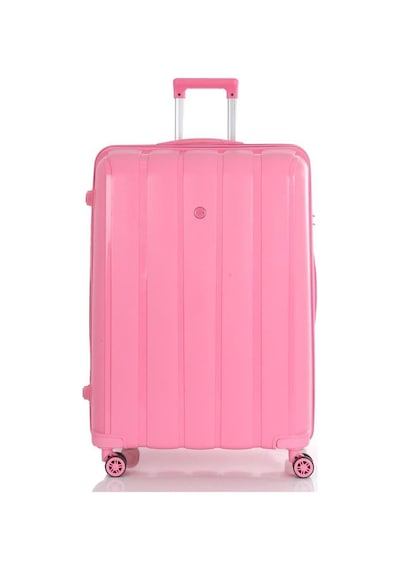 Mçs Bavul Büyük Ve Kabin 2li Set Kırılmaz Silikon Valiz V305 Pembe